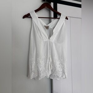 Ink+Ivy Elegant White Embroidered Blouse (XL)